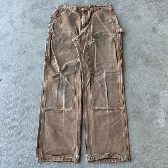 Vintage Y2K Carhartt brown double knee work wear carpenter pants - Picture 1 of 7
